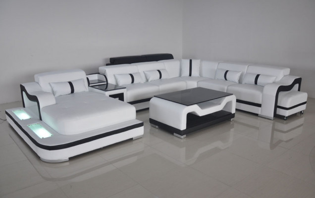 Design Modern Canapé Canapé Ecksofa Polster Neit Wunnlandschaft U-Form