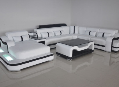 Design Modern Canapé Canapé Ecksofa Polster Neit Wunnlandschaft U-Form