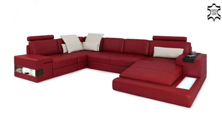 Elegante Designer-Ecksofa an U-Form – Exklusivt Wunngefill erliewen