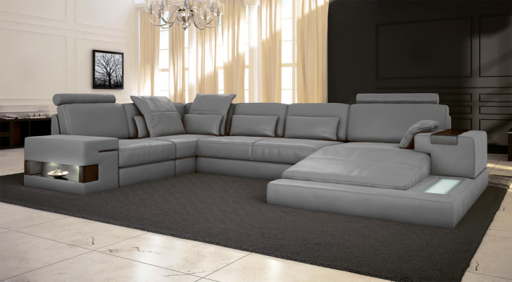 Ledersofa Designer Sofa U Form Wunnlandschaft Canapé Polstersofa Ecksofa Garnitur Nei