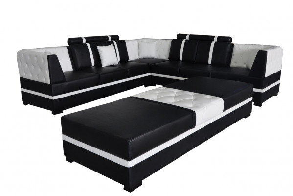 Lieder Eck Canapé Couch Polster Sëtz Wunn Landschaft Modern Design Miwwelen