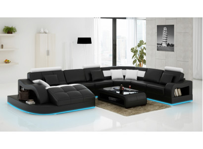 Ledercouch Wunnlandschaft Eckcouch Eck Garnitur Design Modern Couch L6015B