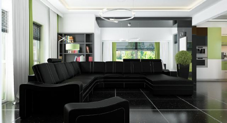 Liederdivan mat USB Wunnlandschaft Eckdivan Nei Garnitur Divan XXL Liederdivan Canapé