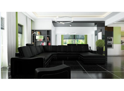 Liederdivan mat USB Wunnlandschaft Eckdivan Nei Garnitur Divan XXL Liederdivan Canapé