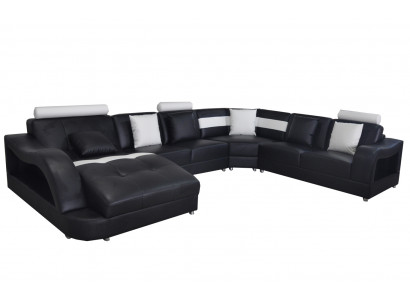 Lieder Canapé mat USB Wunnlandschaft Ecke Garnitur Design Modern Sofas UForm Couche