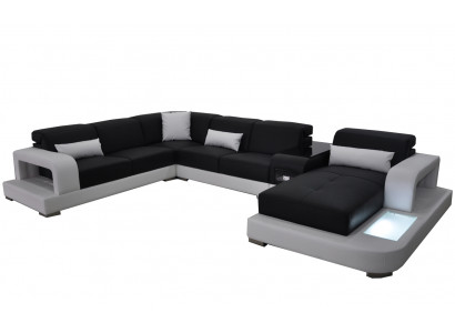 Modern Sëtz Polster Wunnlandschaft Wunnzëmmer Couch Polster Wénkel USB + Liicht