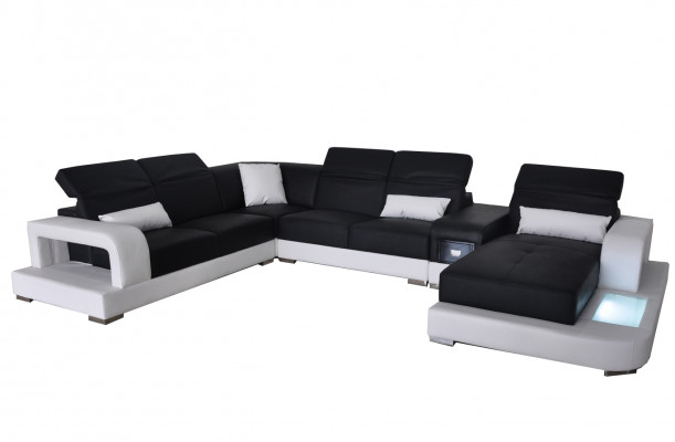 Modern Sëtz Polster Wunnlandschaft Wunnzëmmer Couch Polster Wénkel USB + Liicht