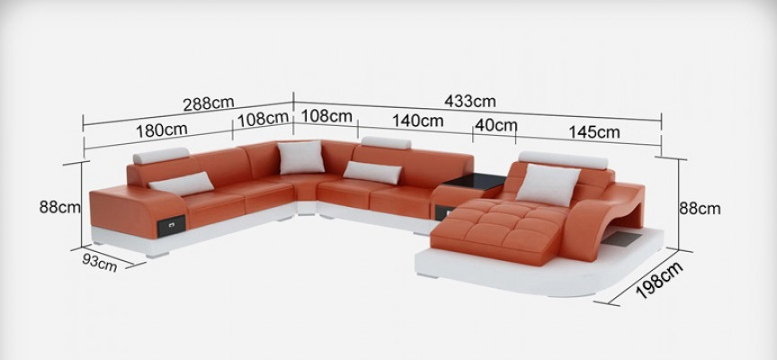 Ledercouch Modern Couch Wunnlandschaft Ecksofa Eck Dekor Design Garnitur