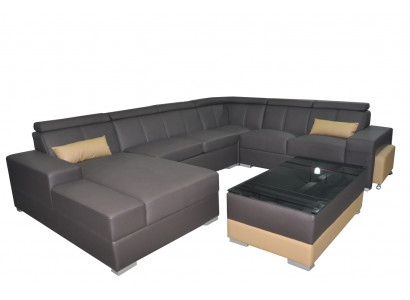 Modern Couch Canapé Ecksofa Sitzeck Lieder Canapé Gepolstert Wunnlandschaft USB