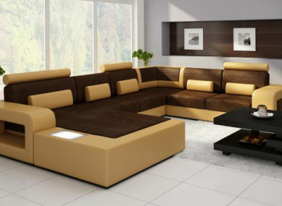 Wunnlandschaft Sofa mat USB Sofagarnitur Stoff Textil Lieder Sofa mat Beliichtung