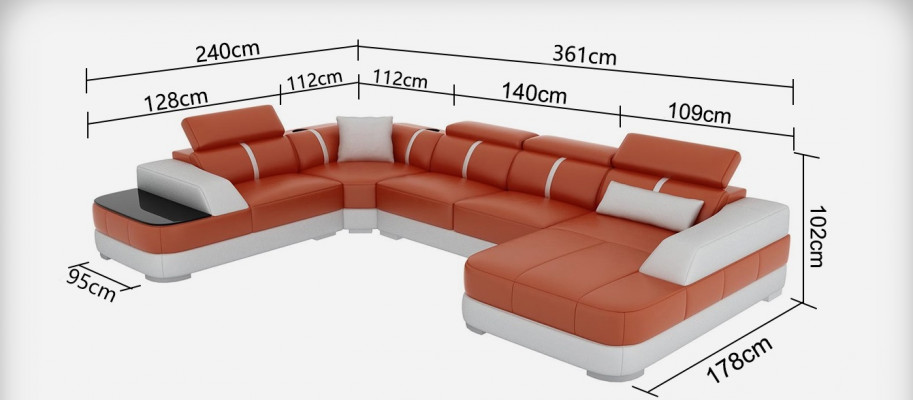 Eck-Sofa Couch Polster Ecke Garnitur Lieder Sofa Couchen Wunnlandschaft U Form