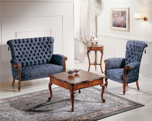 Italienesch Sofa Garnitur Sofa 2xSessel Kaffisdësch Bäisedësch 4tlg Luxus Set