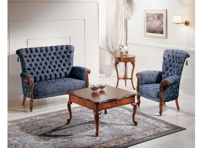 Italienesch Sofa Garnitur Sofa 2xSessel Kaffisdësch Bäisedësch 4tlg Luxus Set