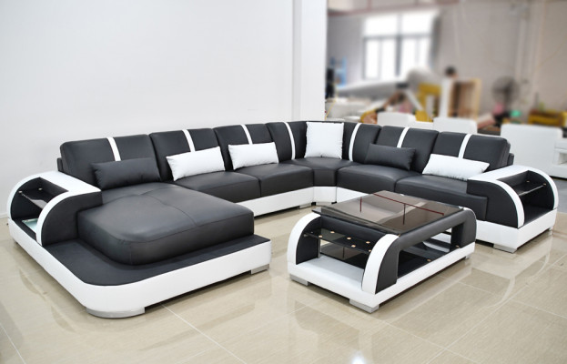 Sofa Canapé Polster Eck Garnitur Stoff Sofas Lieder Ecksofa U-Form Wunnlandschaft