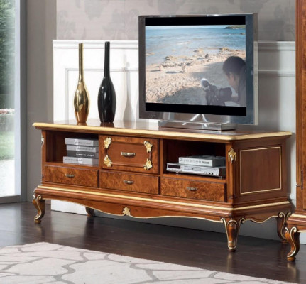 Italienesch Wunnzëmmer Wunnwand RTV TV Sideboard Schaf Vitrin Wandregal 3-deelg