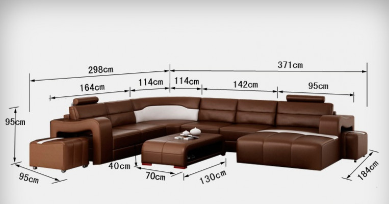 Ledercouch Wunnlandschaft Eckschaaf Eck Garnitur Design Modern Sofa mat USB