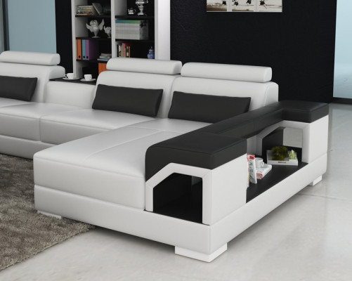 Ledercouch Couch Wunnlandschaft Eckcouch Eck Garnitur Design Modern Sofa G8010 Nei