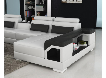 Ledercouch Couch Wunnlandschaft Eckcouch Eck Garnitur Design Modern Sofa G8010 Nei