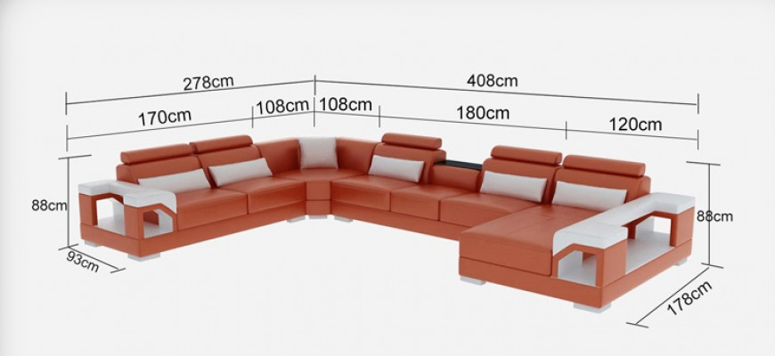 Ledercouch Couch Wunnlandschaft Eckcouch Eck Garnitur Design Modern Sofa G8010 Nei