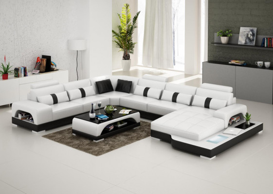 Ledercouch Couch Wunnlandschaft Eck Eckssofa Sofa Modernen Design Garnitur