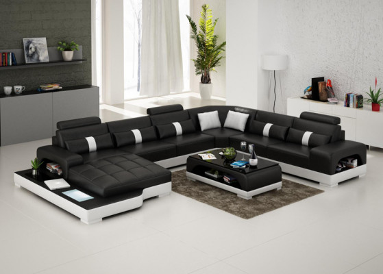 Ledercouch Couch Wunnlandschaft Eck Eckssofa Sofa Modernen Design Garnitur