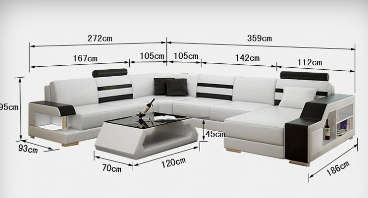 Ledercouch Wunnlandschaft Eckcouch Eck Garnitur Design Modern Neit Sofa L6016