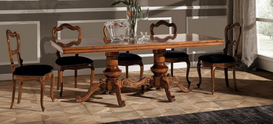 Iessdësch Luxus Dësch Massiv Holz Miwwel Italien Iesszëmmer Dëscher