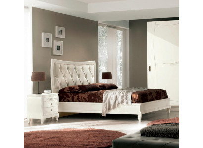 Bett Schlofschlofzëmmer Set Bett 2x Noperldesch Holz Klassesch Italienesche Miwwelen 3 Deeler