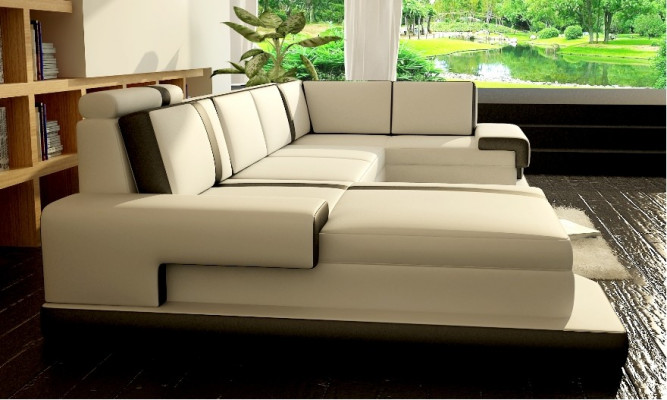Design Grouss XXL U-Form Sofa Wunnlandschaft Canapé Polstersofa Ecksitz Garnitur