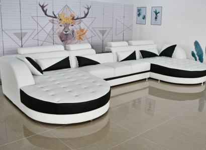 Wunnenlandschaft Ecksofa Design Modern Sofa Couchen Ecksofa U-Form Stoff Couch