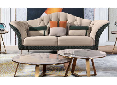 Designer Garnituren Sofa Canapé Polster Garnitur 6tlg. Set Lieder Couchtisch