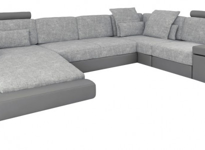 U-Form Miwwel Canapé-Bett Funktiounen Polster Textil Moud Design Wénkelcouch Nei Canapé