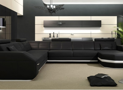 Design Sofa mat USB Canapé Këssen Ecksofa Wunnlandschaft Liederensofa Eckgarnitur
