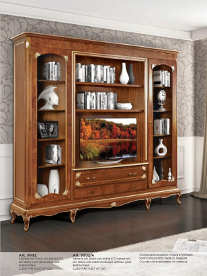 Televisiounsschräin Anbauwand Wunnwand TV Schräinwand Massivholz Modern Massivholz Nei