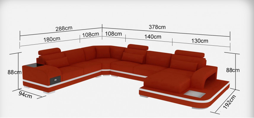 Eck Canapé Polster Couch Sitz Eck Lieder Garnitur Modern U Form