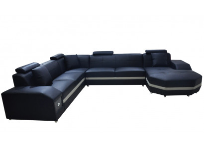 Eck Lieder Modern XXL Canapé Wunnlandschaft Sëtz Polster Canapéen Sofa U-Form Nei