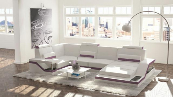 Wunnlandschaft Canapé Polster Canapé Eck Eckcanapé Garnitur Textil Stoff Lieder Canapéen