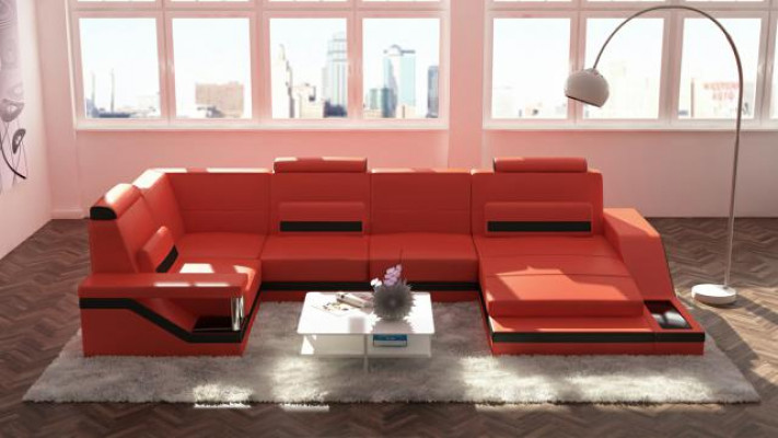 Wunnlandschaft Canapé Polster Canapé Eck Eckcanapé Garnitur Textil Stoff Lieder Canapéen