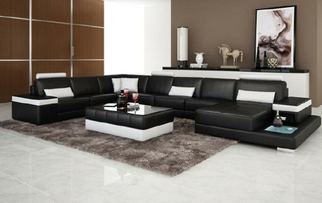 Design XXL Lieder-Sofa "Premium Comfort" mat héichwäertegem kënschtleche Lieder