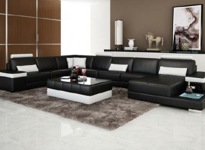 Design XXL Lieder-Sofa "Premium Comfort" mat héichwäertegem kënschtleche Lieder