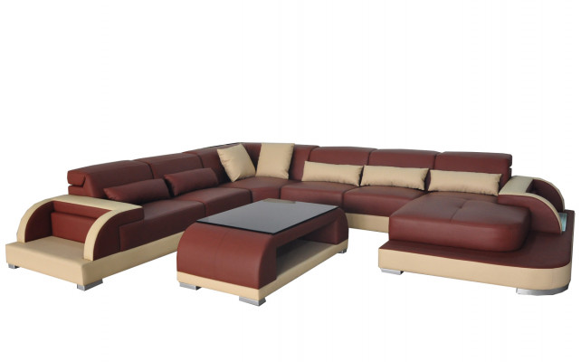 Lieder Sofa Canapé Wunnlandschaft Eck Garnitur Design Modern Sofen U-Form Canapéen