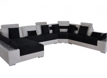 Ledercouch Wunnlandschaft Eckgarnitur Design Modern Zofa U-Form K5014 Nei