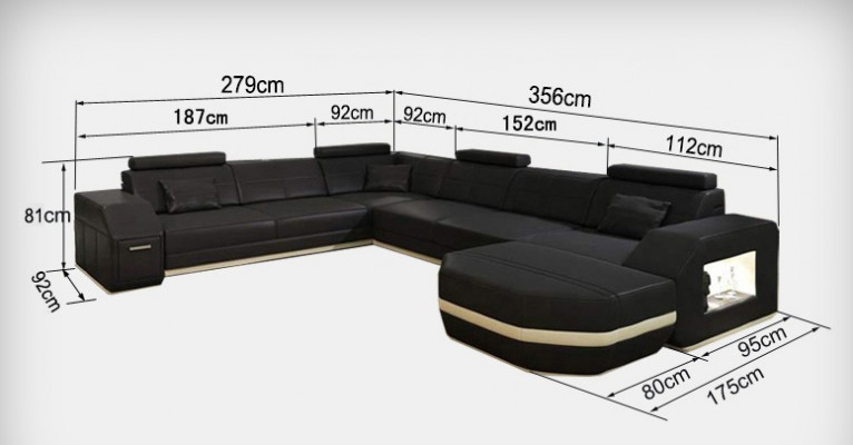Ledersofa Canapé Wunnlandschaft Ecksofa Eck Garnitur Design Modern Sofa C4011 Nei