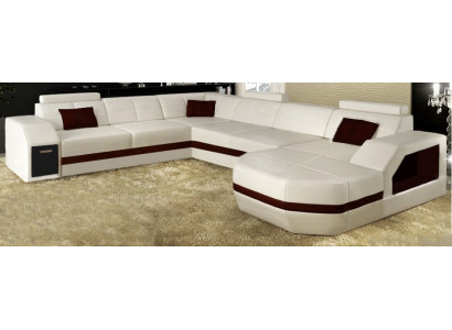 Ledersofa Canapé Wunnlandschaft Ecksofa Eck Garnitur Design Modern Sofa C4011 Nei