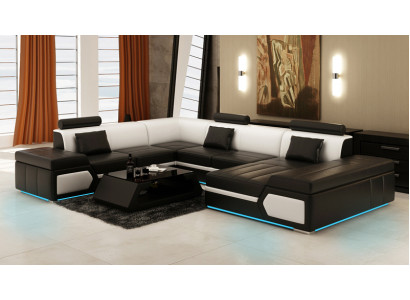 Lädersofa Sofa Canapé Wunnlandschaft Eckcouch Garnitur Design Modern Sofa K5013