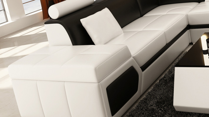 Lädersofa Sofa Canapé Wunnlandschaft Eckcouch Garnitur Design Modern Sofa K5013