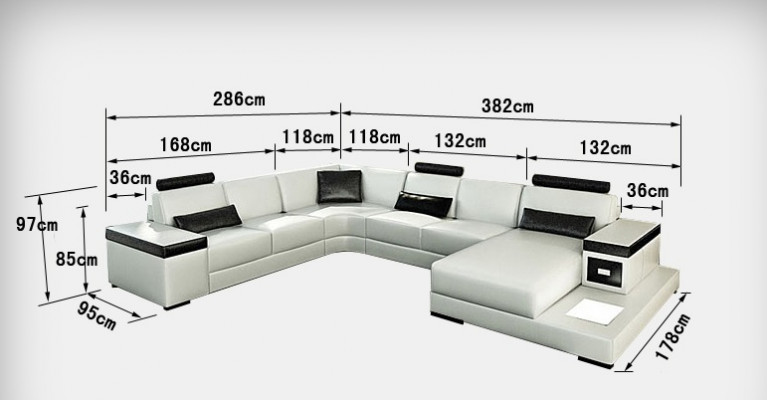 Ledersofa Canapé Wunnlandschaft Ecksofa Eck Garnitur Design Modern Neit Sofa L6013