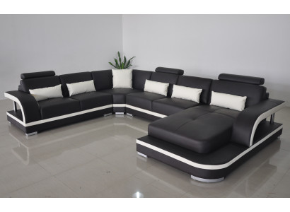 Wunnzëmmer Ecksofa U-Form Holz Nei Modernen Design Polsterung Couch