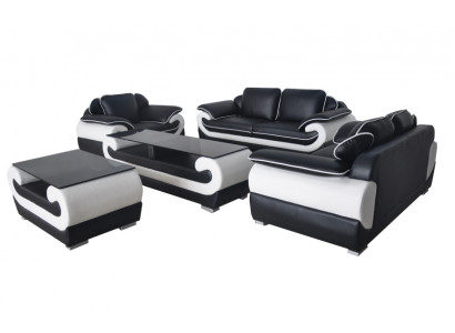 Soffagarnitur + Dësch USB 3+2+1 Sëtzer Soffa Couch Garnituren Lieder Soffen Polster
