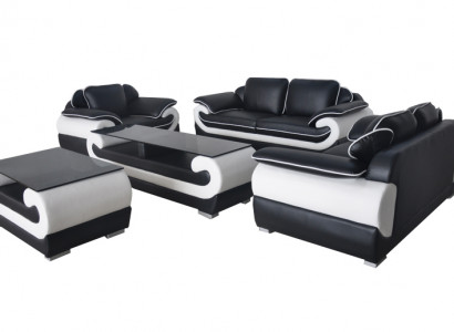 Soffagarnitur + Dësch USB 3+2+1 Sëtzer Soffa Couch Garnituren Lieder Soffen Polster